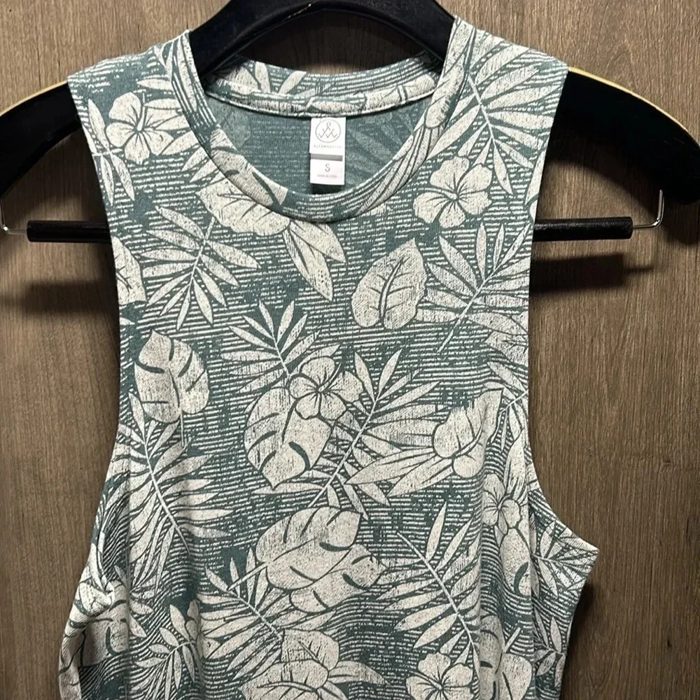 ALTERNATIVE APPAREL Women's A-line Eco-Jersey Tropical Print Tank‎ Dress. Small
